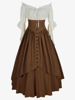 Gothic Lolita SK Ruffles Coffee Brown Lolita Skirts