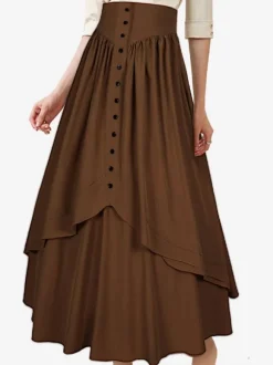 Gothic Lolita SK Ruffles Coffee Brown Lolita Skirts