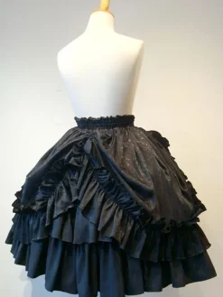 Gothic Lolita SK White Lace Up Ruffles Lolita Skirts