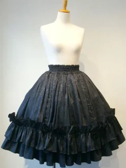Gothic Lolita SK White Lace Up Ruffles Lolita Skirts