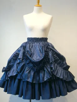 Gothic Lolita SK White Lace Up Ruffles Lolita Skirts