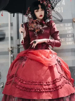 Gothic Lolita Skirt Black Bows Ruffles Lolita Skirts