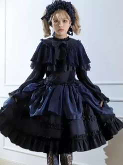 Gothic Lolita Skirt Black Bows Ruffles Lolita Skirts