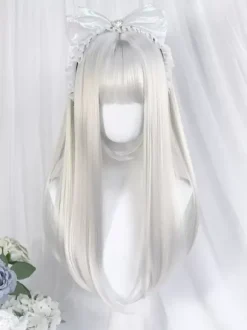 Gothic Lolita Wigs Long Silver Lolita Accessories