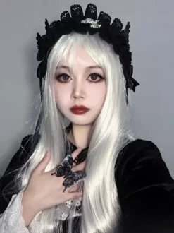 Gothic Lolita Wigs Long Silver Lolita Accessories
