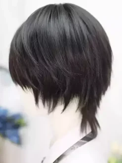 Gothic Lolita Wigs Short Tousled Heat-resistant Fiber Black Lolita Accessories