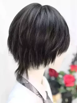 Gothic Lolita Wigs Short Tousled Heat-resistant Fiber Black Lolita Accessories
