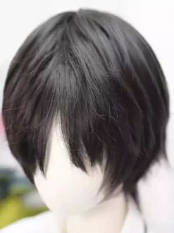Gothic Lolita Wigs Short Tousled Heat-resistant Fiber Black Lolita Accessories
