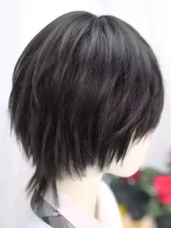 Gothic Lolita Wigs Short Tousled Heat-resistant Fiber Black Lolita Accessories