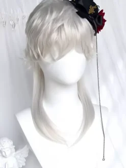 Gothic Lolita Wigs Silver Long Tousled Lolita Accessories