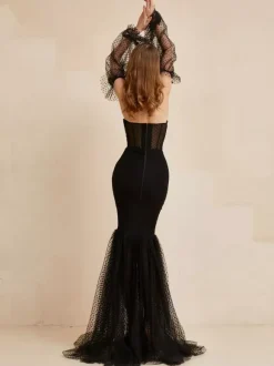 Gothic Wedding Dresses 2026 Mermaid Long Sleeves Lace With Train Bridal Gown Free Customization