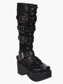 Gothic Black Lolita Boots Platform Shoes Buckles Shoelaces