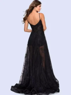 Gothic Black Wedding Dresses A-Line Sleeveless Backless Lace With Train Bridal Gown Free Customization