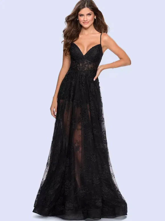 Gothic Black Wedding Dresses A-Line Sleeveless Backless Lace With Train Bridal Gown Free Customization
