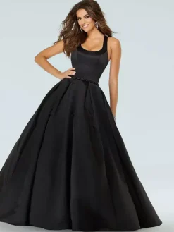 Gothic Black Wedding Dresses A-Line Sleeveless Backless Sash Floor-Length Bridal Dress Free Customization