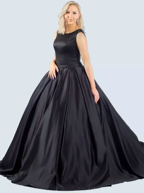 Gothic Black Wedding Dresses A-Line Sleeveless With Train Bridal Dress Free Customization