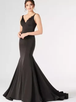 Gothic Black Wedding Dresses Mermaid Sleeveless Backless Zipper Lace With Train Bridal Gown Free Customization