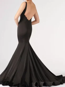 Gothic Black Wedding Dresses Mermaid Sleeveless Backless Zipper Lace With Train Bridal Gown Free Customization