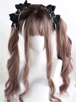Gothic Lolita Accessories Black Chains Bows Headwear Polyester Miscellaneous