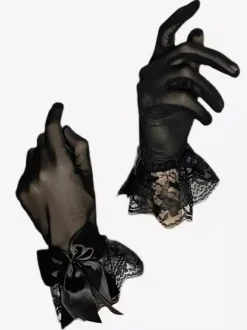 Gothic Lolita Accessories Black Bows Lace Oversleeves Miscellaneous