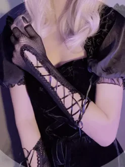 Gothic Lolita Accessories Black Ruffles Oversleeves Polyester Miscellaneous