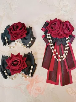 Gothic Lolita Accessories Infanta Burgundy Polyester Accessory Miscellaneous