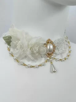 Gothic Lolita Accessories Light Pink Chains Pearls Choker Miscellaneous