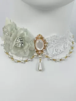 Gothic Lolita Accessories Light Pink Chains Pearls Choker Miscellaneous