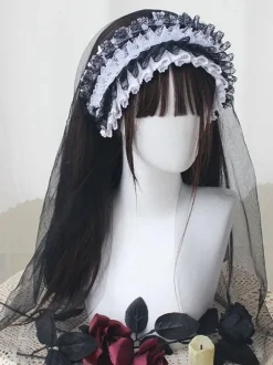 Gothic Lolita Accessories White Ruffles Polyester Accessory Lace Miscellaneous