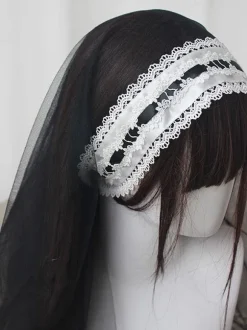 Gothic Lolita Accessories White Ruffles Polyester Accessory Lace Miscellaneous