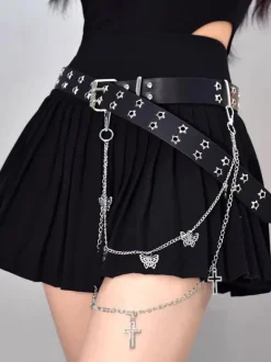 Gothic Lolita Accessories White Chains Stars Print butterfly Pattern Sash Miscellaneous