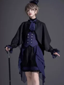 Gothic Lolita Bloomers Black Ruffles Straight Lolita Shorts