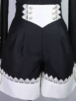 Gothic Lolita Bloomers Black Lace Straight Lolita Pant