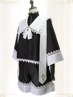 Gothic Lolita Bloomers Black Lace Straight Lolita Pant