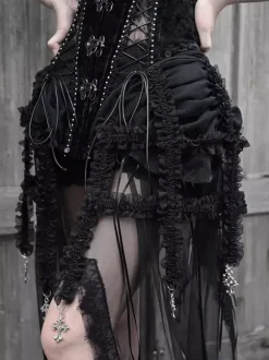 Gothic Lolita Bloomers Ruffles Black Lolita Shorts
