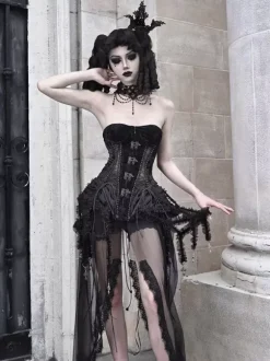 Gothic Lolita Bloomers Ruffles Black Lolita Shorts