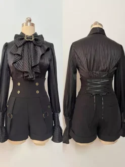 Gothic Lolita Bloomers Straight Black Lolita Shorts