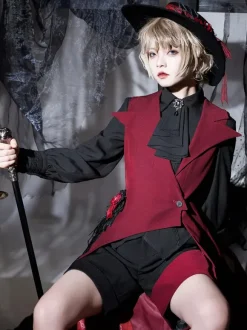 Gothic Lolita Bloomers Straight Red Lolita Shorts