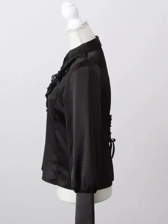 Gothic Lolita Blouse Ruffles Long Sleeves Tops Subculture Petite Cute Uniform