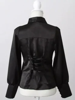 Gothic Lolita Blouse Ruffles Long Sleeves Tops Subculture Petite Cute Uniform