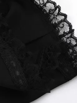 Gothic Lolita Blouses Black Lolita Top Short Sleeves Lace Ruffles Lolita Shirt