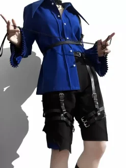 Gothic Lolita Blouses Blue Long Sleeves Lolita Top Lolita Shirt