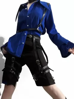 Gothic Lolita Blouses Blue Long Sleeves Lolita Top Lolita Shirt