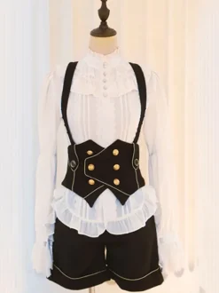 Gothic Lolita Blouses Bows Lace Long Sleeves Lolita Top Blouse White Lolita Shirt