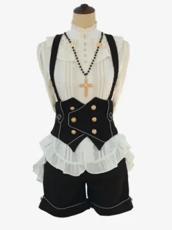Gothic Lolita Blouses Bows Lace Long Sleeves Lolita Top Blouse White Lolita Shirt