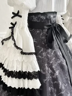 Gothic Lolita Blouses Lolita Top White Long Sleeves Ruffles Lace Lolita Shirt