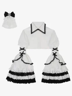 Gothic Lolita Blouses Lolita Top White Long Sleeves Ruffles Lace Lolita Shirt
