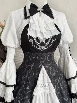 Gothic Lolita Blouses Lolita Top White Long Sleeves Ruffles Lace Lolita Shirt