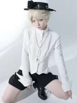 Gothic Lolita Blouses Long Sleeves Blouse White Lolita Top Lolita Shirt