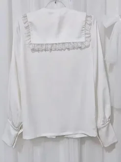 Gothic Lolita Blouses Ruffles Lace Long Sleeves Blouse Lolita Top White Lolita Shirt